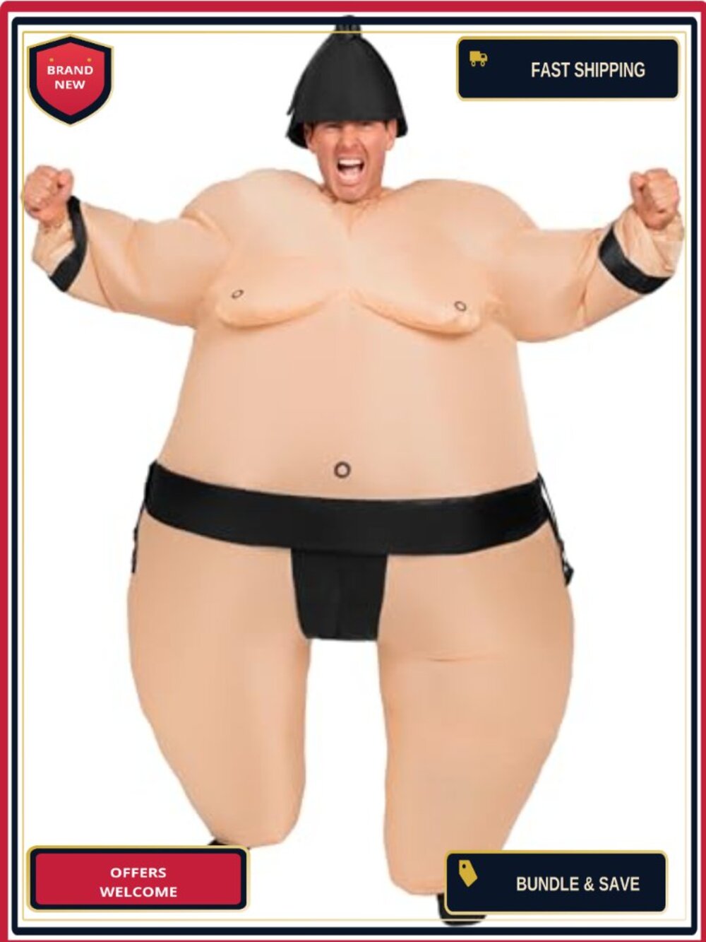 Inflatable Sumo Wrestler Costume Adult Halloween Polyester